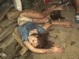 Extremely Rough Gang Rape In Shitty Garage