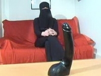 Arab Girl And Big Brutal Dildo As Birthday Present
