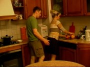 Milf Stepmom Gets Suddenly Swooped and Fucked In Kitchen