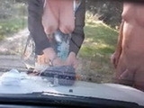 Mature hooker taped from car with hidden camera