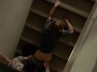 Helpless Housewife Gets Brutally Anal Fucked On a Stairs By Intruder