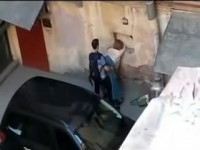 Voyeur Busted Fat Whore Fucked In the Alley By Skinny Student Boy While People Passing By
